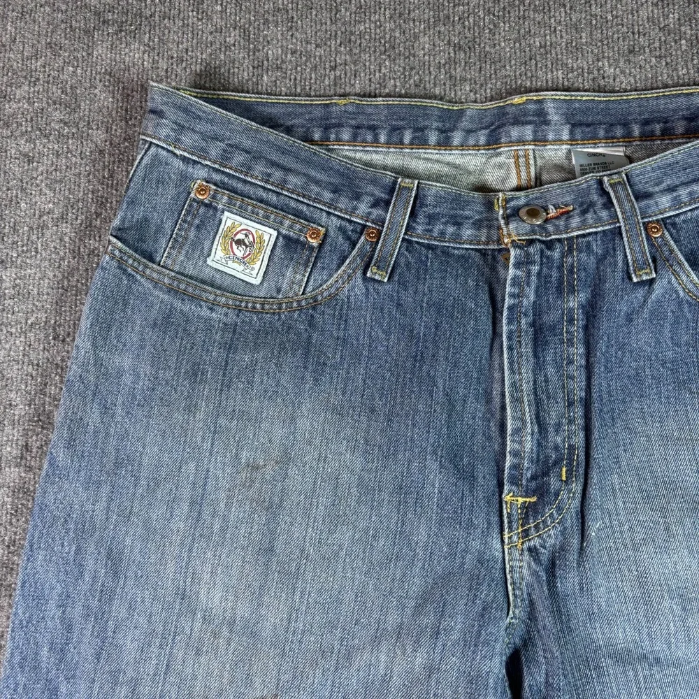 Cinch White Label 013 Jeans Men's 38x36 Blue Denim Straight Relaxed-Fit Faded